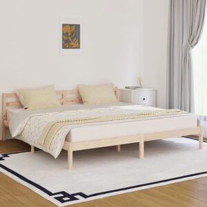 Nastia Solid Pinewood Super King Size Bed In Natural