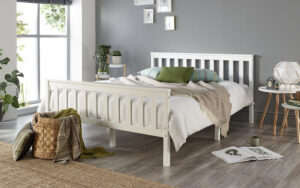 Aspire Atlantic White Wooden Bed Frame, Superking
